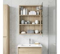 vidaXL Mobiletto per specchio da bagno Rovere Sonoma 50 x 14,5 x 70 cm