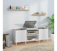 vidaXL Mobiletto Porta Dischi Bianco 121x38x48 cm Legno Massello