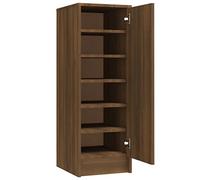 vidaXL Mobiletto Scarpiera Organizzatore per Scarpe Supporto per Armadio Corridoio di Stoccaggio Scaffale in Legno Multistrato Rovere Marrone 32x35x92 cm