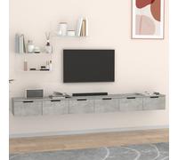 vidaXL Mobili a Muro 2 pz Grigio Cemento 102x30x20cm Legno Multistrato
