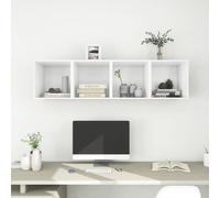 vidaXL Mobili a Muro 4pz Bianchi 37x37x37 cm in Legno Multistrato
