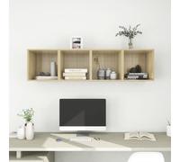 vidaXL Mobili a Muro 4pz Rovere Sonoma 37x37x37 cm Legno Multistrato