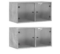 AX Mobili 2 Pensili Armadietti Ante 68.5x37x35cm Parete Portaoggetti News 836504