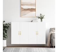vidaXL Mobili a Parete 2 pz Bianchi 69,5x34x90 cm