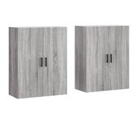vidaXL Mobili a Parete 2 pz Grigio Sonoma 69,5x34x90 cm