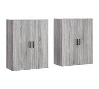 vidaXL Mobili a Parete 2 pz Grigio Sonoma 69,5x34x90 cm