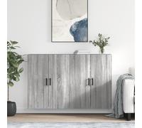 vidaXL Mobili a Parete 2 pz Grigio Sonoma 69,5x34x90 cm