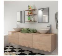 vidaXL Mobili da Bagno con Lavabo Set 8 pz Beige