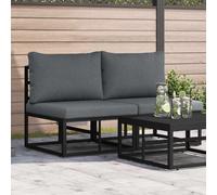 vidaXL Mobili da Esterno 2 Pezzo Nero e antracite 70 x 71,5 x 71 cm