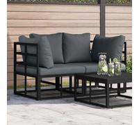vidaXL Mobili da Esterno 2 Pezzo Nero e antracite 71,5 x 71,5 x 71 cm