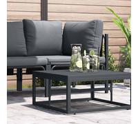 vidaXL Set di divani sezionali Moderni per Esterno con Tavolo in Acciaio Verniciato Color Antracite. Resistente ai Raggi UV, Comodo per patii, balconi e Giardini. Assemblea Minima Richiesta. Finitur