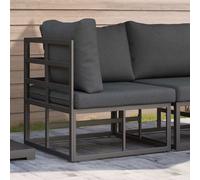 vidaXL Divano angolare da Esterno in Nero e Antracite, con Struttura in Alluminio e Cuscini in Poliestere. Finitura Resistente e duratura, Perfetta per Un Set da Giardino o Balcone Moderno. Ideale p