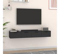 vidaXL Mobili da Parete 2 pz Neri 68x30x20 cm Legno Multistrato
