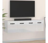 vidaXL Mobili Parete 2 pz Bianco Lucido 80x36,5x35cm Legno Multistrato