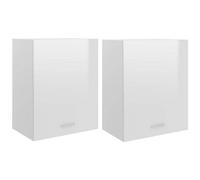 VIDAXL - Mobili Pensili Lyon 2pz Bianco Lucido 50x31x60 cm