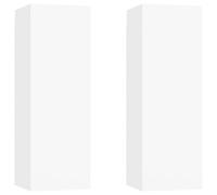 vidaXL Mobili Porta TV 2pz Bianchi 30,5x30x90 cm in Legno Multistrato