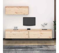 VIDAXL - Mobili Porta Tv 3 Pz In Legno Massello Di Pino - SPEDIZIONE GRATUITA