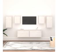 vidaXL Mobili Porta TV 6 pz Bianchi in Legno Massello di Pino