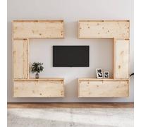 vidaXL Mobili Porta TV 6 pz in Legno Massello di Pino