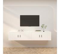 vidaXL Mobili Porta TV a Parete 2 pz Bianco 100x34,5x40 cm