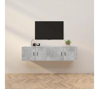 vidaXL Mobili Porta TV a Parete 2 pz Grigio Cemento 80x34,5x40 cm