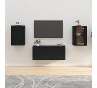 vidaXL Mobili Porta TV a Parete 2 pz Nero 40x34,5x60 cm