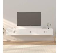 vidaXL Mobili Porta TV a Parete 3 pz Bianco 100x34,5x40 cm