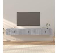vidaXL Mobili Porta TV a Parete 3 pz Grigio Sonoma 100x34,5x40 cm