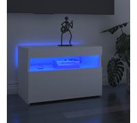 vidaXL Mobili Porta TV con Luci LED 2 pz Bianco Lucido 60x35x40 cm