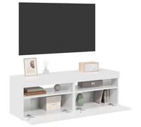 vidaXL Mobili Porta TV con Luci LED 2 pz Bianco Lucido 60x35x40 cm