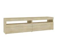 vidaXL Mobili Porta TV con Luci LED 2 pz Rovere Sonoma 75x35x40 cm
