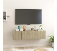 vidaXL Mobili Porta TV Pensili 2pz Rovere Sonoma 60x30x30 cm
