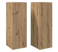 vidaXL Mobili TV 2 pz Artigianale 30,5x30x90 cm Legno Multistrato, mobiletto, mobiletto HiFi, Mobile per dispositivi multimediali, Supporto TV