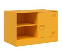 vidaXL Mobili TV 2 pz Giallo Senape 67x39x44 cm in Acciaio, Supporto TV, Mobile HiFi, consolle TV, credenza TV, Mobile dispositivi multimediali