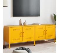 vidaXL Mobili TV 2 pz Giallo Senape 68x39x50,5 cm in Acciaio, supporto TV, credenza TV, mobile HiFi, mobile porta TV, porta TV, mobile multimediale