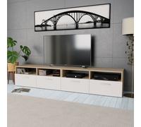 VidaXL Mobili TV 2 pz in Legno Multistrato 95x35x36 cm Rovere e Bianco