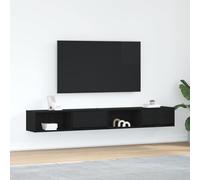 vidaXL Mobili TV 2 pz Rovere Nero 100x31x25,5 cm in Legno Multistrato