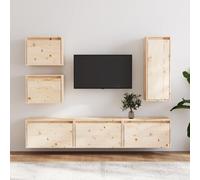 vidaXL Mobili TV 6 pz in Legno Massello di Pino