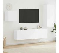 vidaXL Mobili TV a Muro 4pz Bianchi in Legno Multistrato