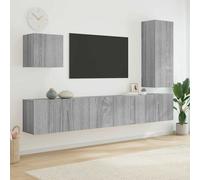 vidaXL Mobili TV a Muro 5pz Grigio Sonoma in Legno Multistrato