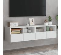 vidaXL Mobili TV a Parete 2pz Bianchi 60x30x30 cm in Legno Multistrato