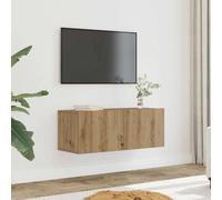 vidaXL Mobili TV a Parete 2pz Rovere Artigianale 80x30x30 cm