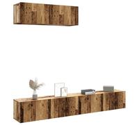 vidaXL Mobili TV a Parete 3 pz Legno Antico 100x30x30 cm in Truciolato