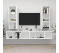 VIDAXL - Mobile TV a Parete 4 pz Bianco in Truciolato
