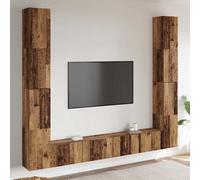vidaXL Mobili TV a Parete 6 pz Legno Vecchio Legno Multistrato