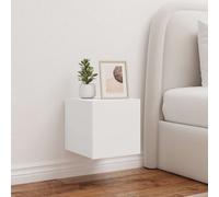 vidaXL Mobili TV a Parete con Luci LED 2pz Bianchi 30,5x35x30 cm