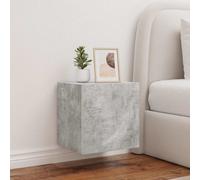 vidaXL Mobili TV a Parete con Luci LED 2pz Grigio Cemento 40,5x35x40cm