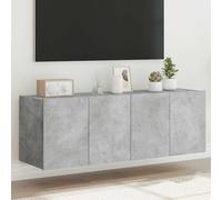 vidaXL Mobili TV a Parete con Luci LED 2pz Grigio Cemento 60x35x41 cm