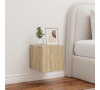 vidaXL Mobili TV a Parete con Luci LED 2pz Rovere Sonoma 30,5x35x30 cm