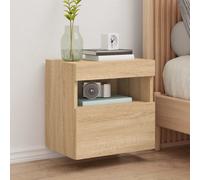 vidaXL Mobili TV a Parete con Luci LED 2pz Rovere Sonoma 40x30x40 cm